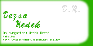 dezso medek business card